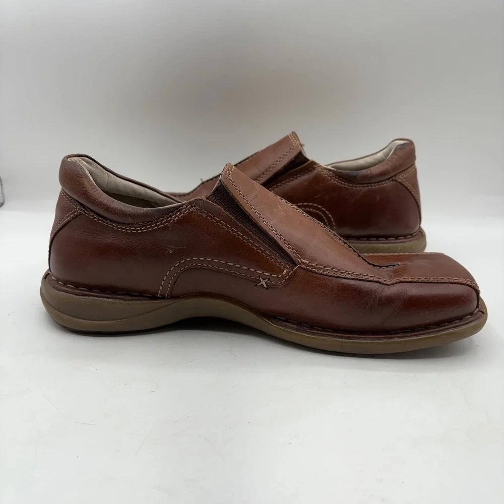 GBX Henley Mens Brown Leather‎ Slip On Loafer Driving Moc Shoes Size 10M